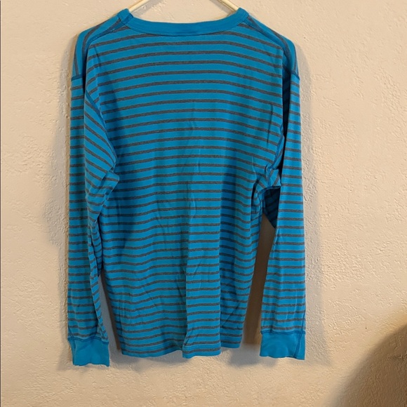 Hanna Andersson Teal and Gray Striped Pajama Set - Picture 8 of 8